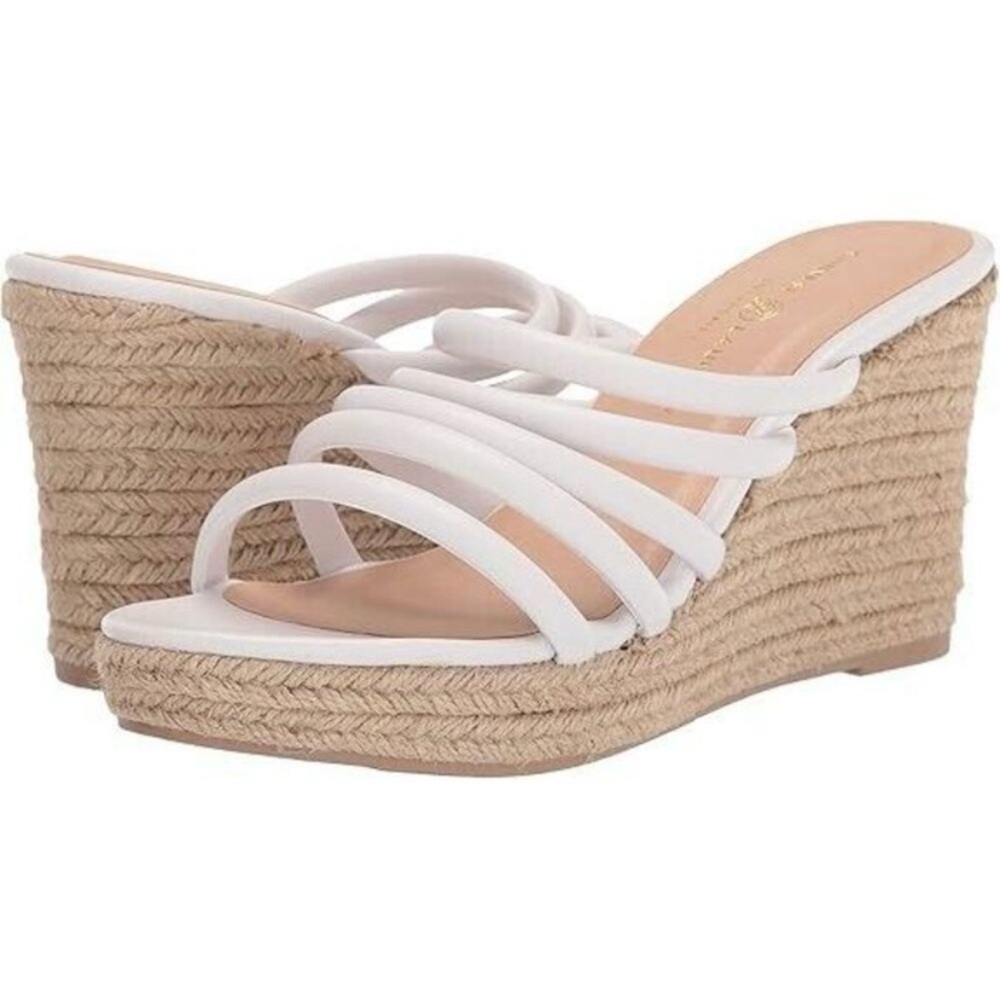 Chinese Laundry White Eleana Strappy Platform Wedge Espadrille Sandals Size 9